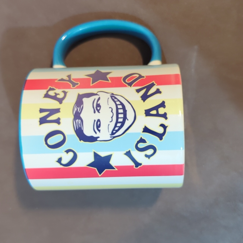 Coney Island coffee mug red white yellow and blue Brooklyn New York Tillie